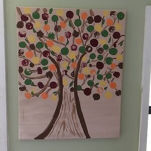Abstract fall tree painting